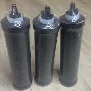 Set of Three Black Refillable Bottles